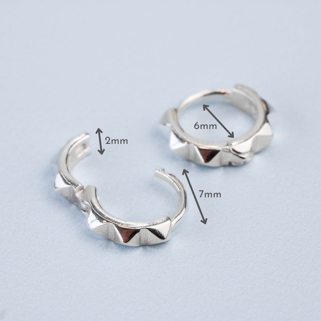 Tiny Pyramid Spike Hook Earrings