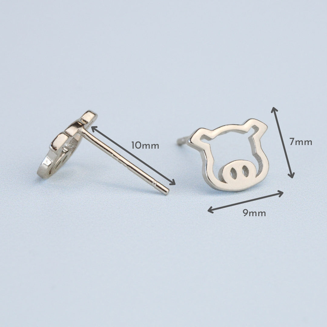 Pig Face Stud Earrings
