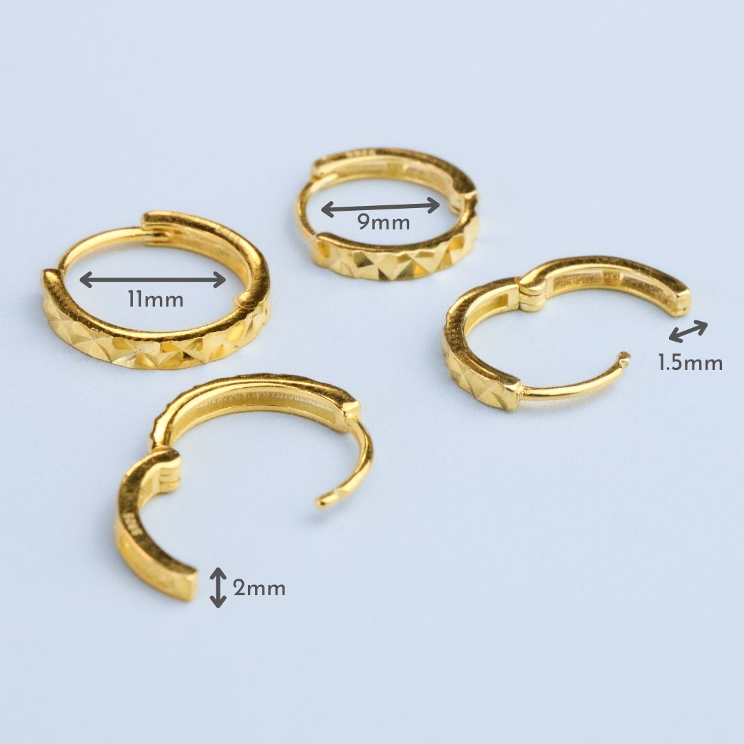 Geometric Faceted Hoop Earrings