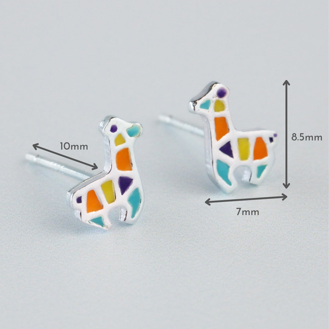 Geometric Llama Stud Earrings