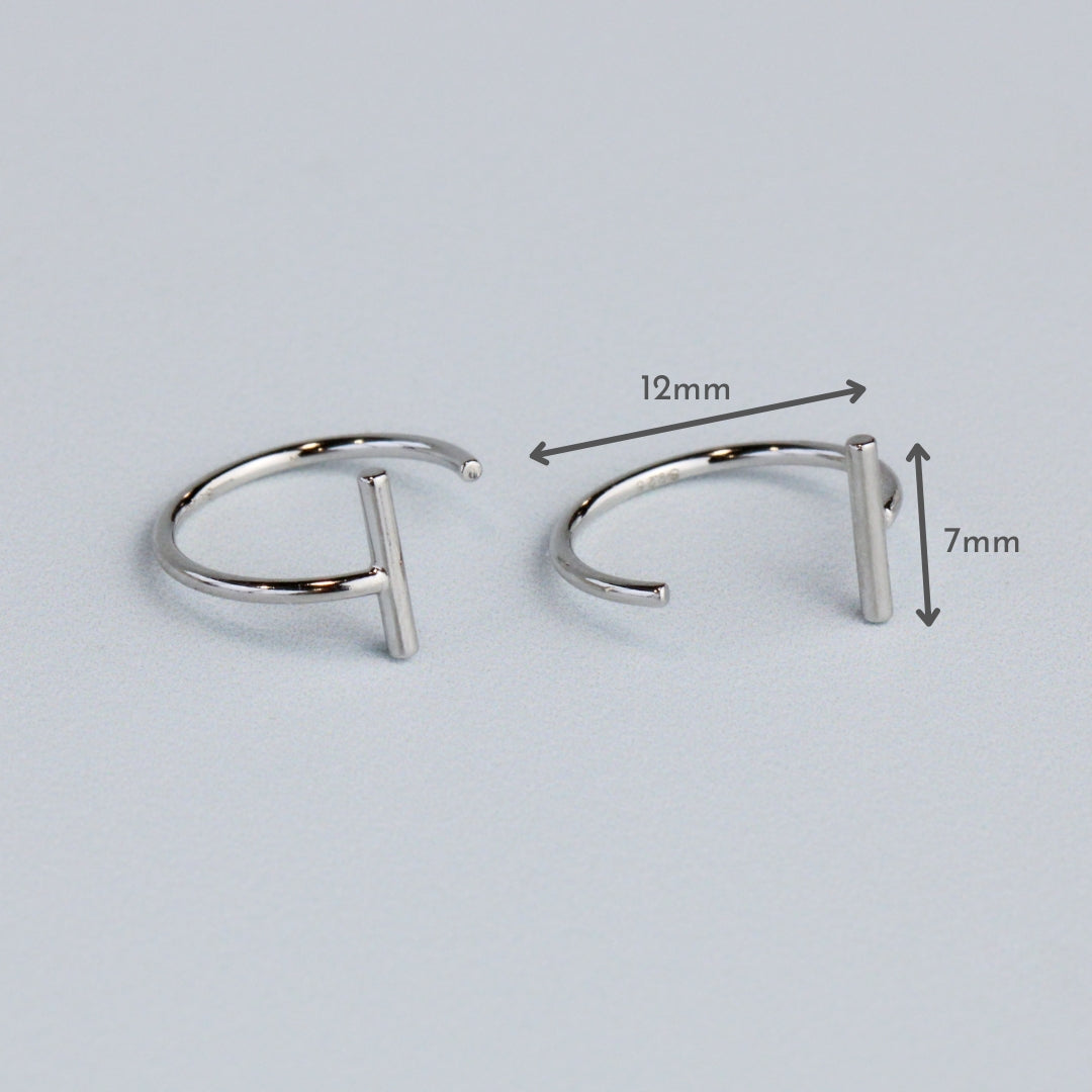 Bar Open Hoop Earrings