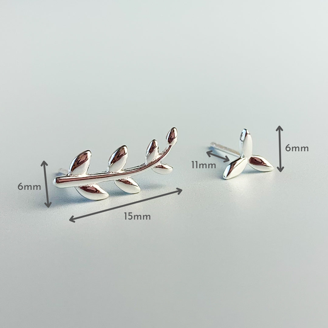 Asymmetrical Leaf Stud Earrings
