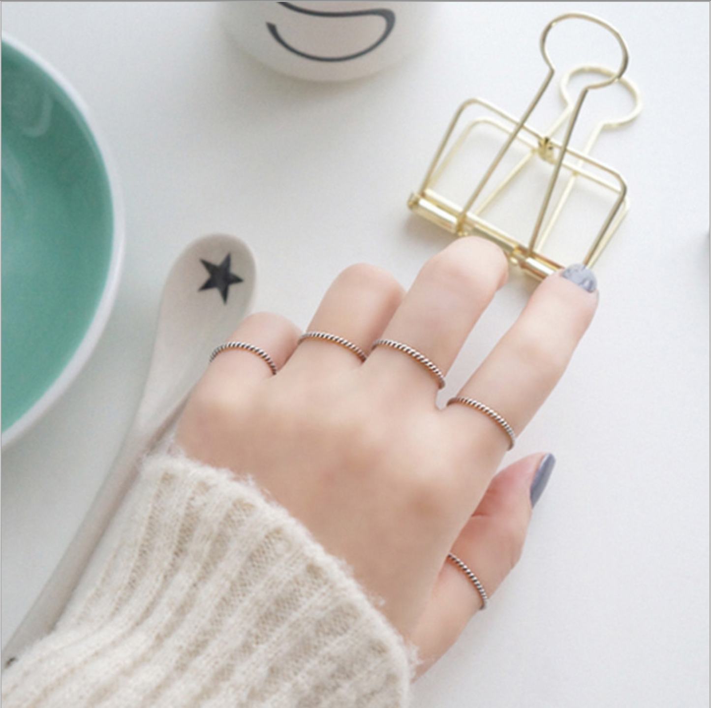 Twisted Band Stacking Ring