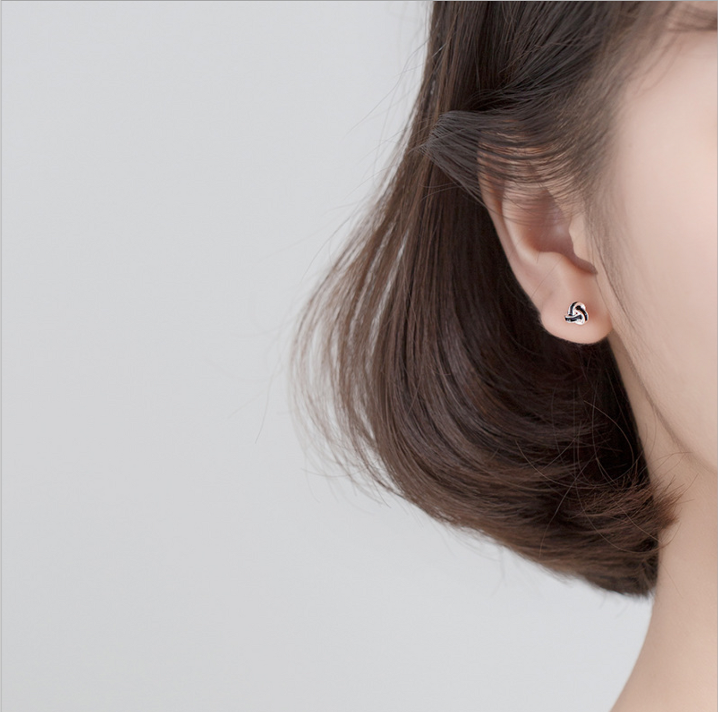 Black Celtic Knot Stud Earrings