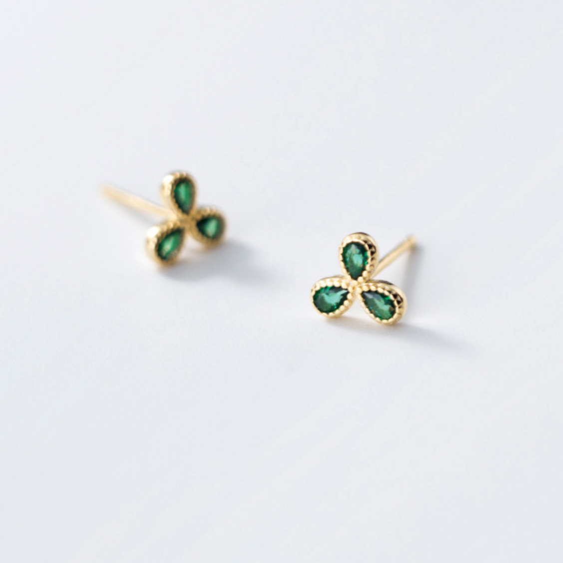 Green Crystal Stud Earrings