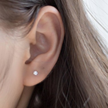 White Crystal Stud Earrings