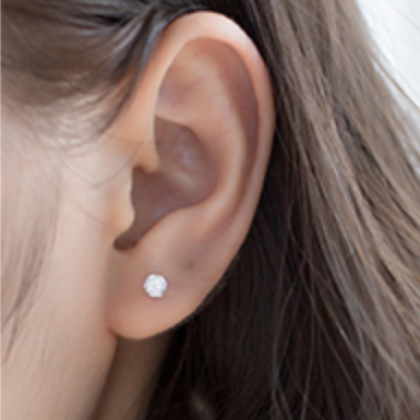 White Crystal Stud Earrings