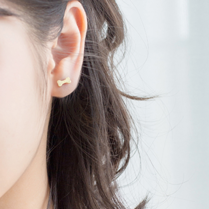 Dog and Bone Asymmetrical Stud Earrings