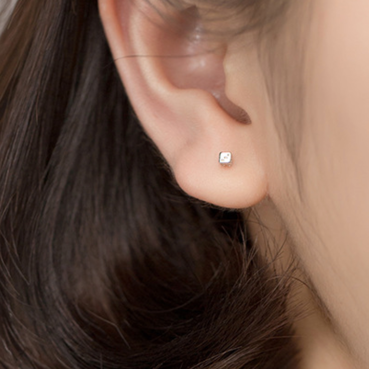 Tiny Dice Stud Earrings