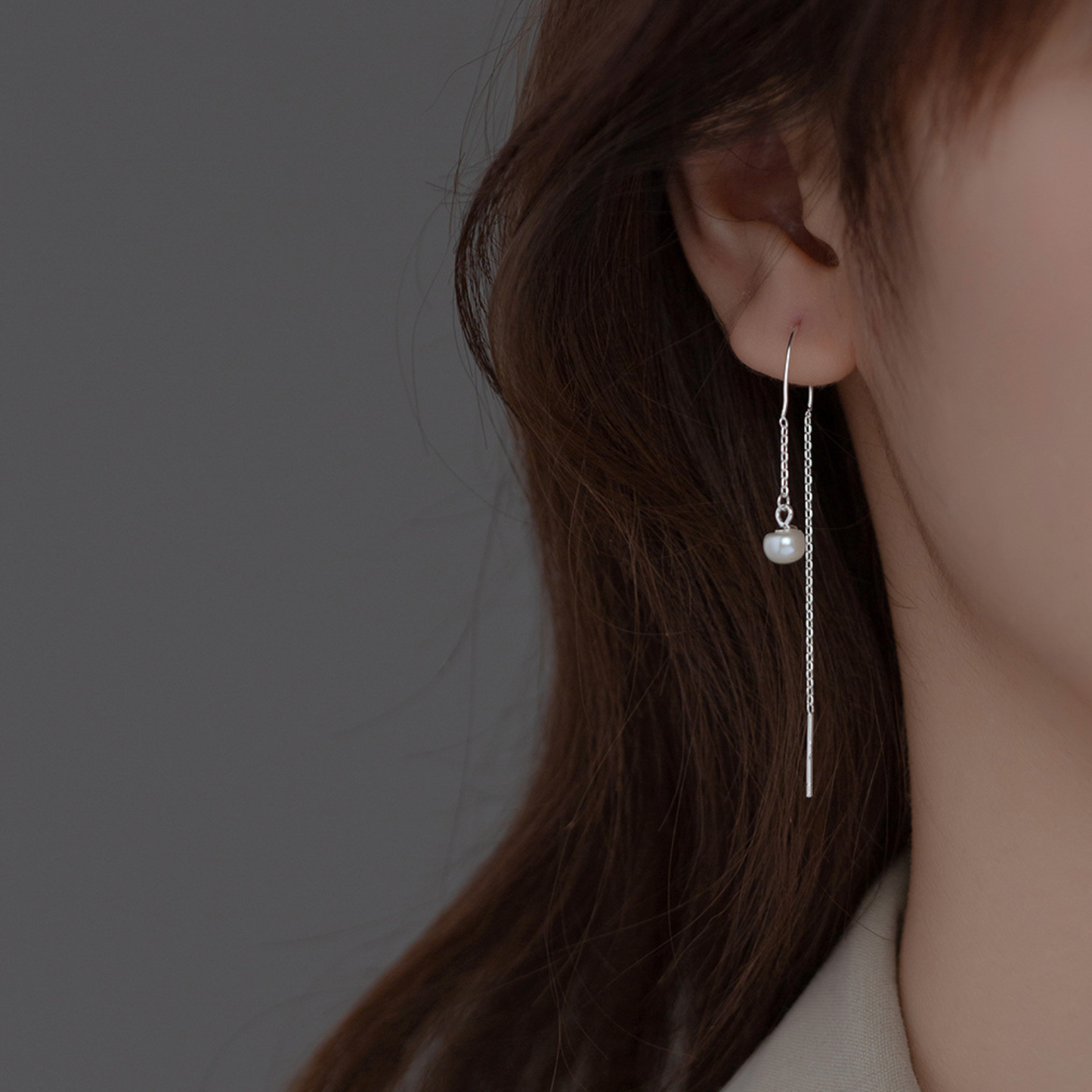 Pearl Threader Earrings