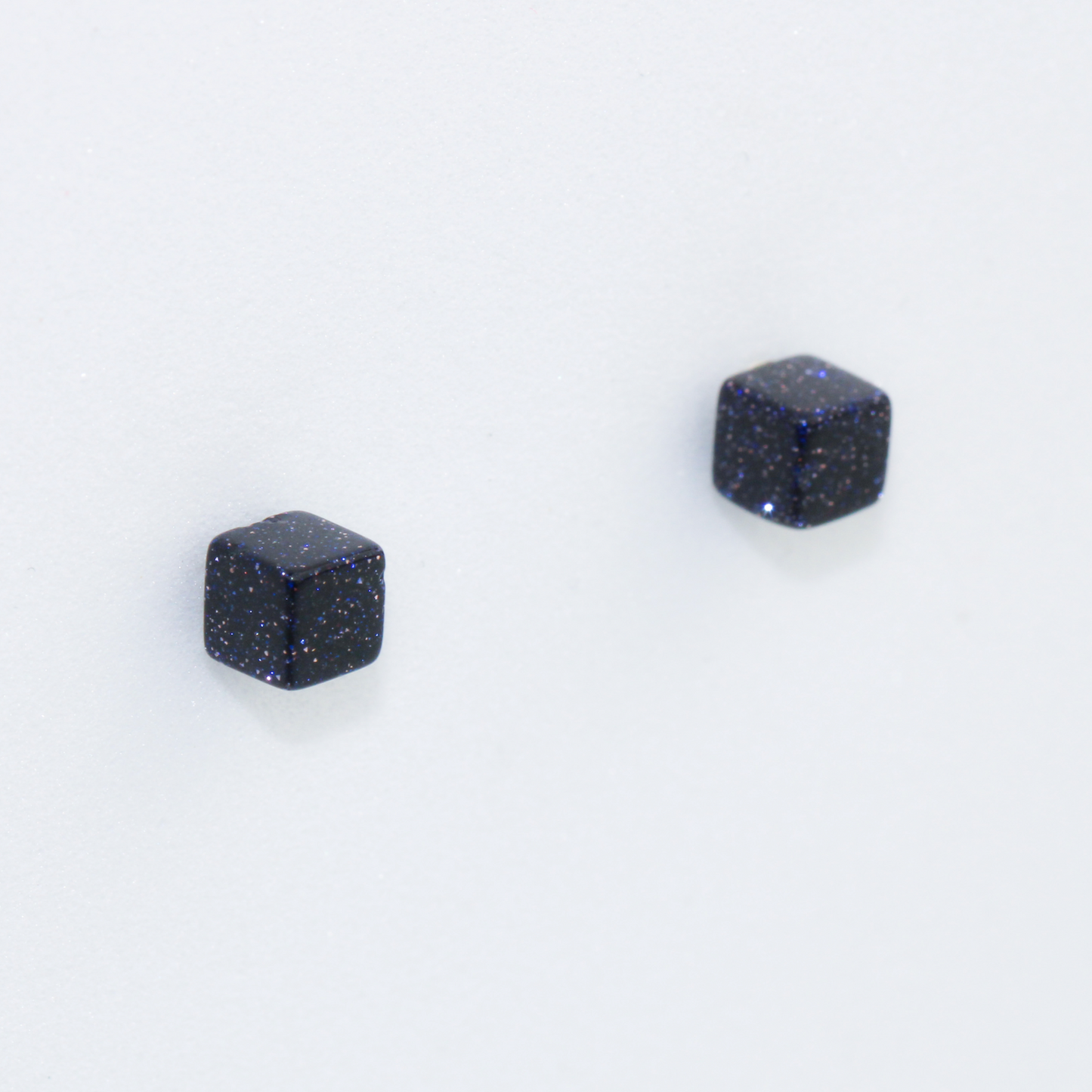 Purple Shimmer Cube Stud Earrings