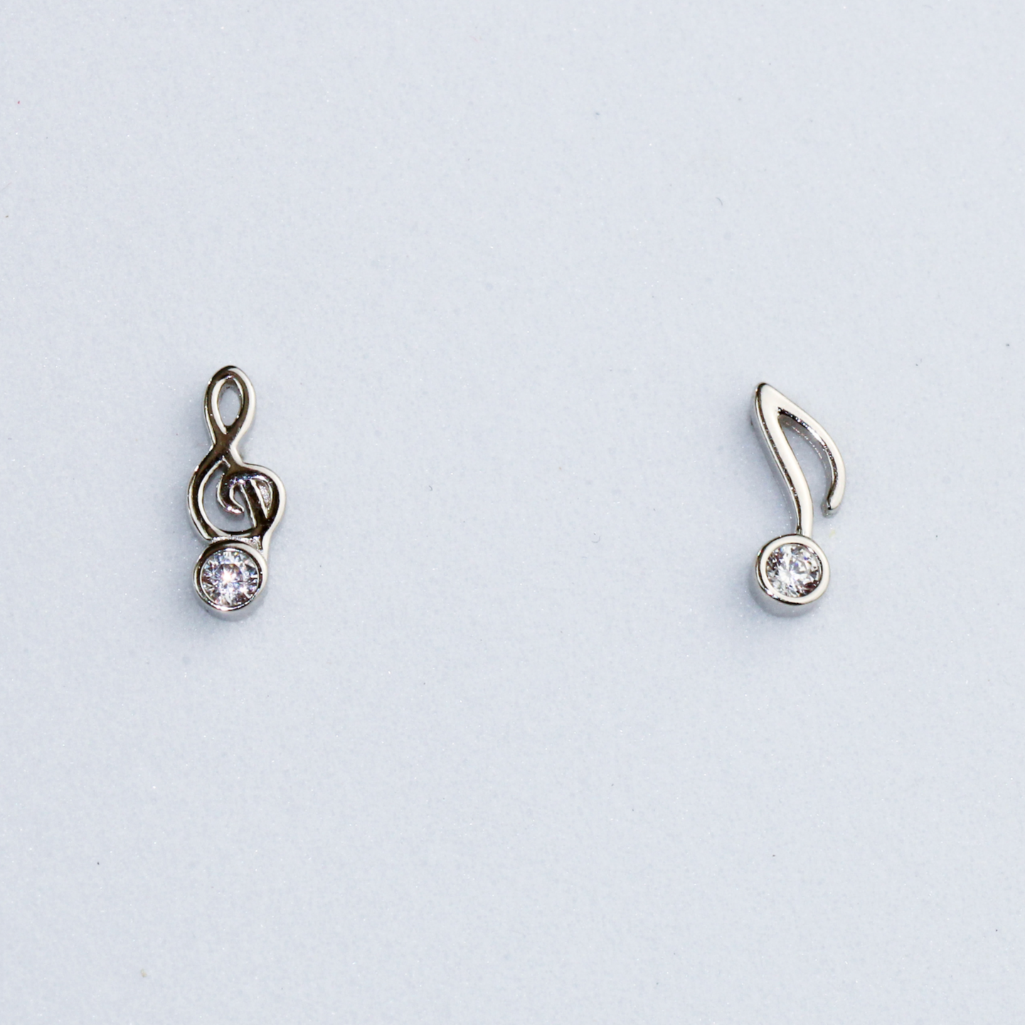 Crystal Detail Music Note Stud Earrings