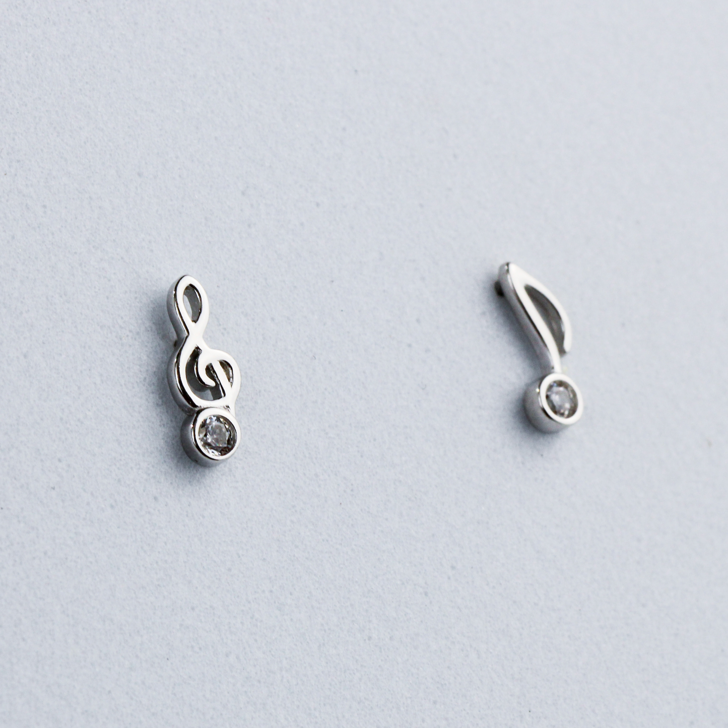 Crystal Detail Music Note Stud Earrings
