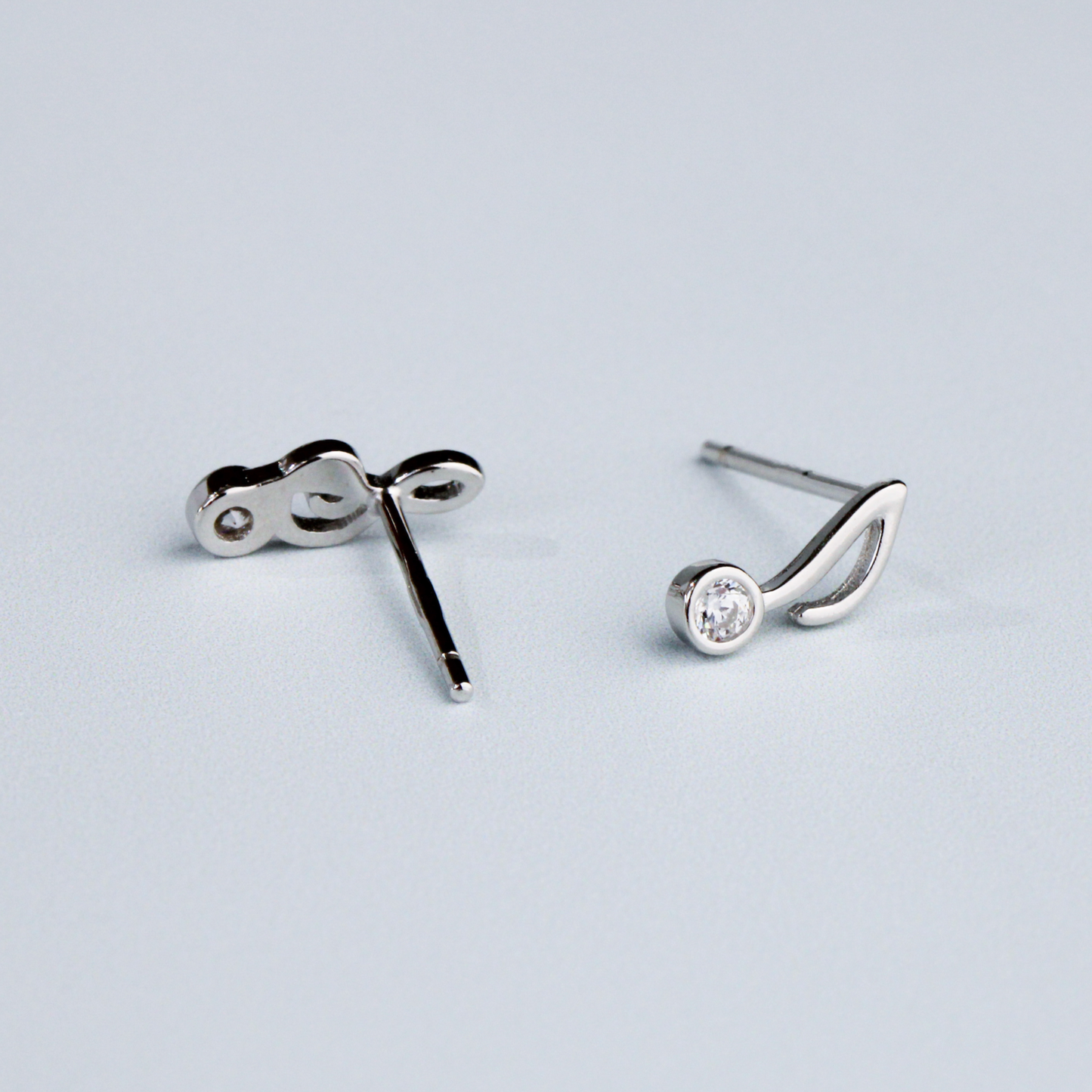 Crystal Detail Music Note Stud Earrings