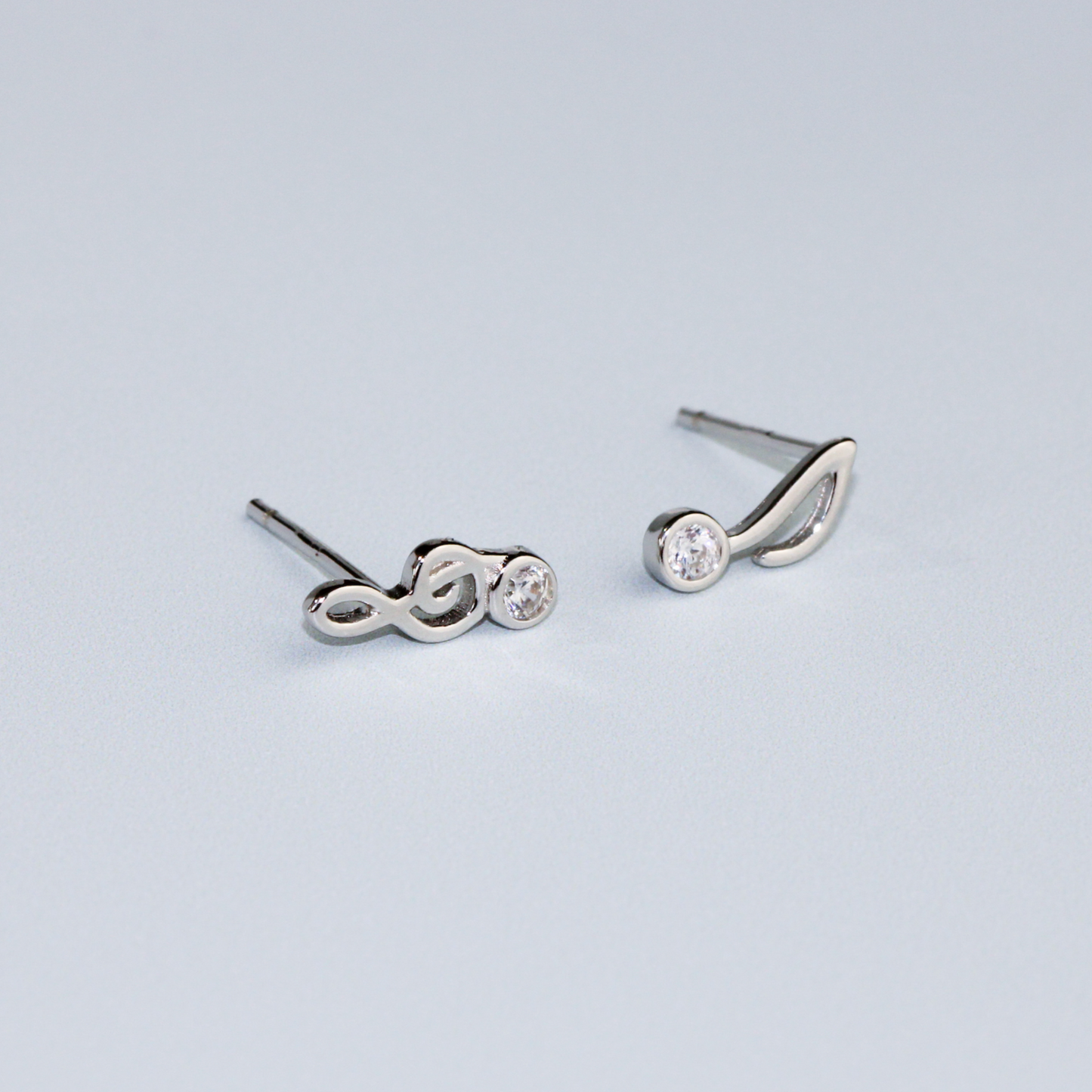 Crystal Detail Music Note Stud Earrings