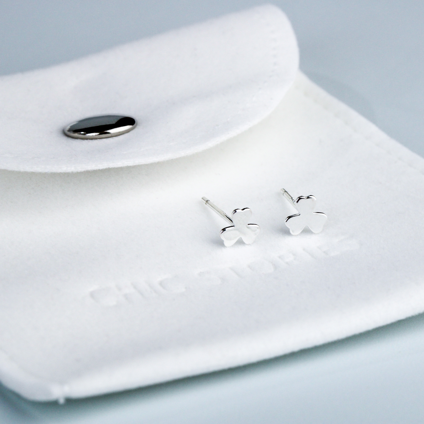 Minimalist Clover Stud Earrings