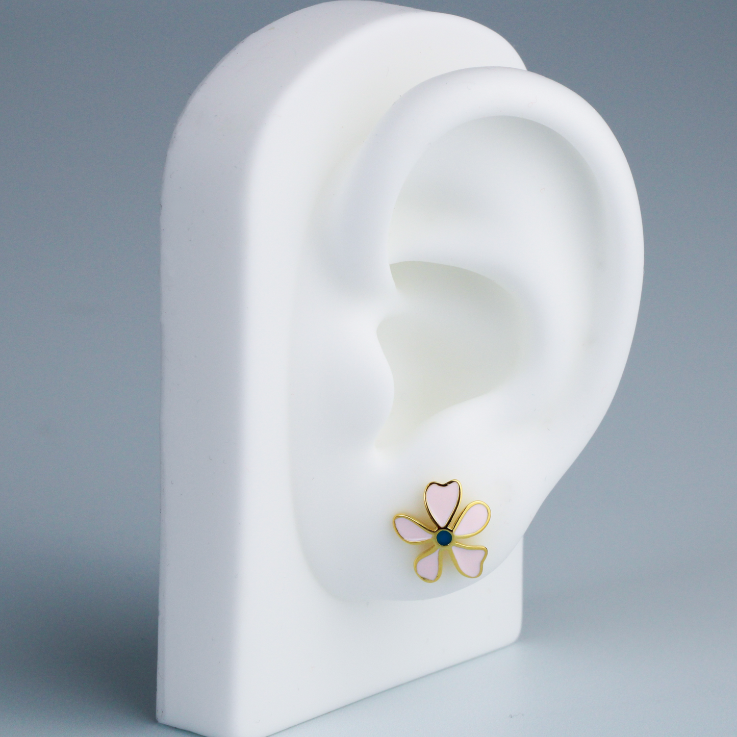 Asymmetrical Flower Stud Earrings