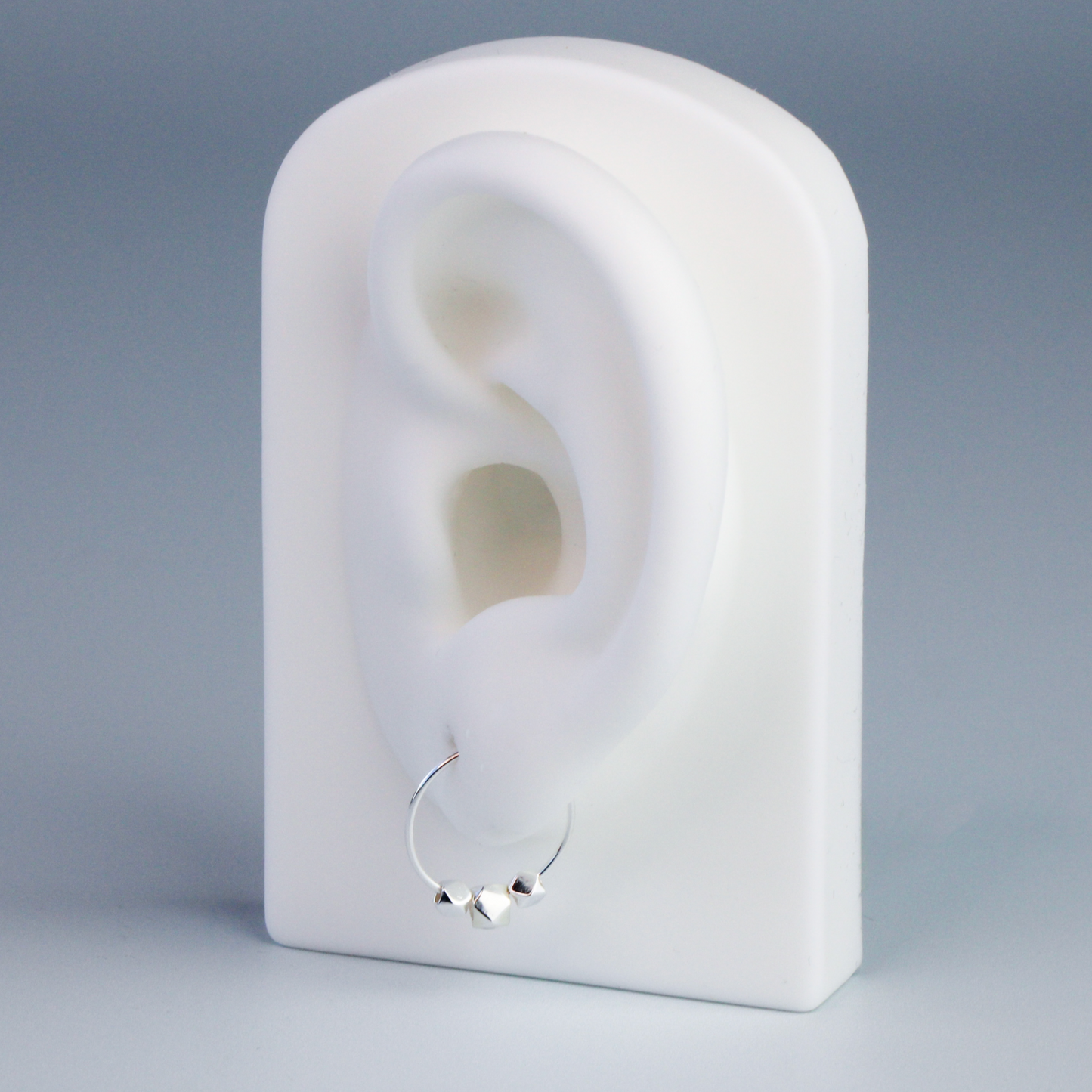 Hoop Earrings with Sliding Geometric Beads
