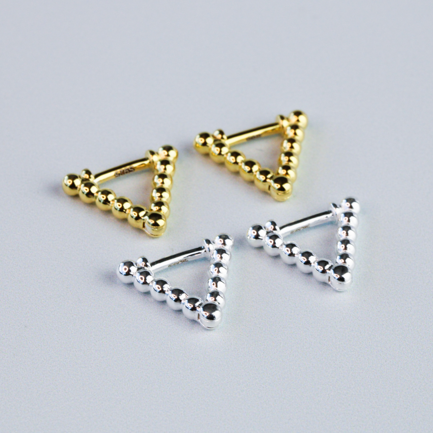 Triangle Bubble Hoop Earrings