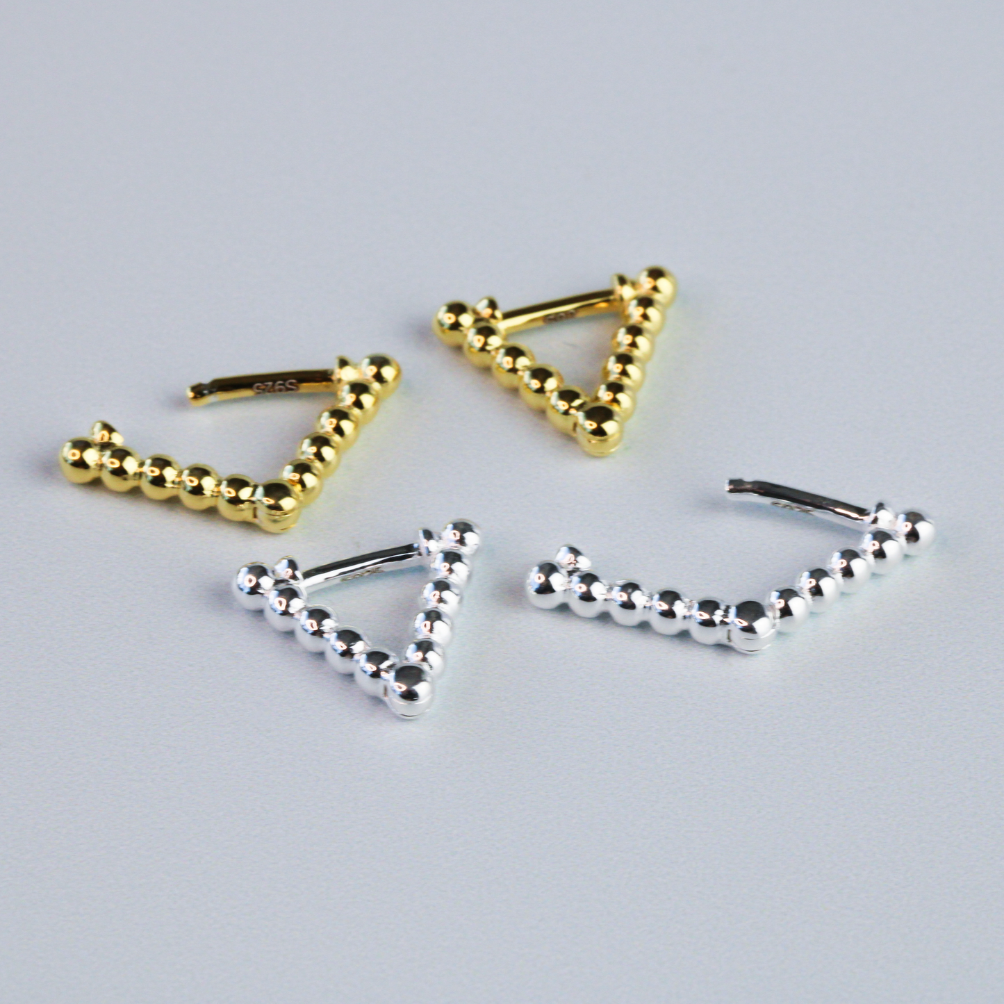 Triangle Bubble Hoop Earrings