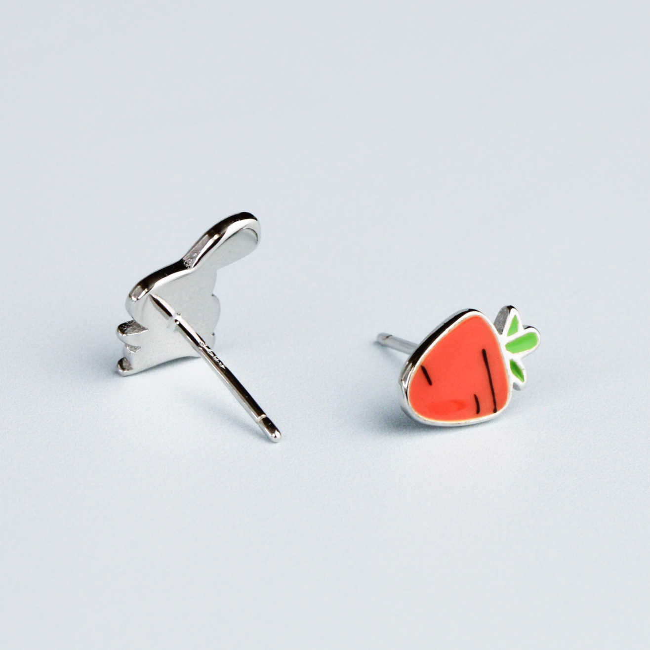 Bunny and Carrot Stud Earrings