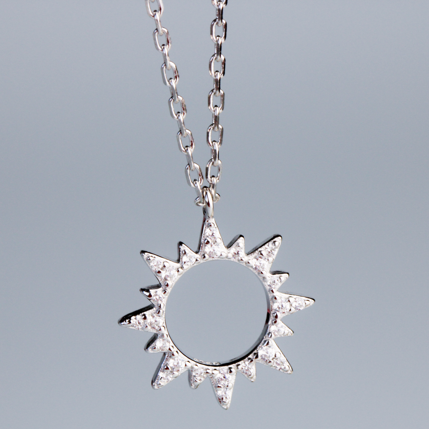 Tiny Crystal Sun Pendant Necklace