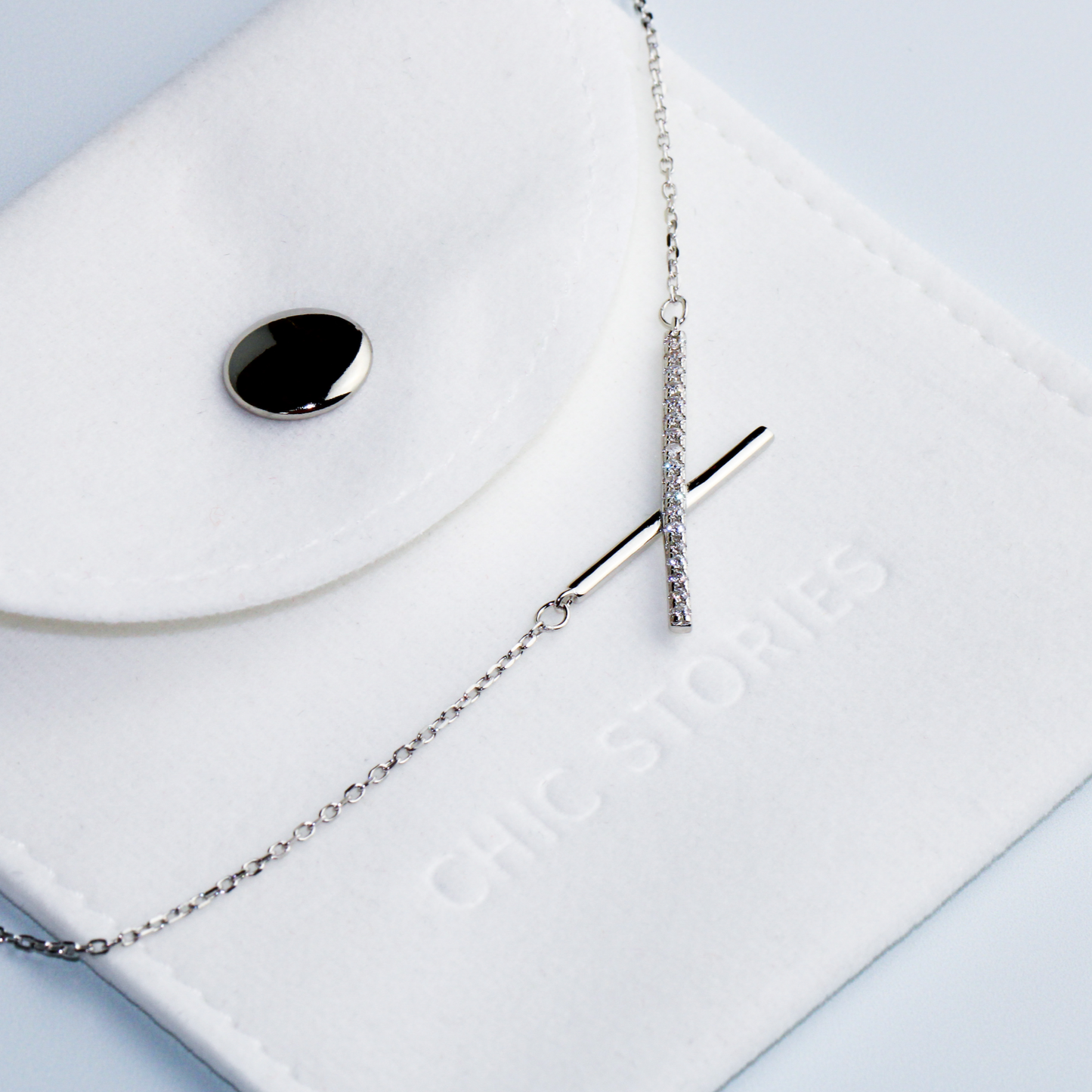 Asymmetrical Cross Pendant Necklace