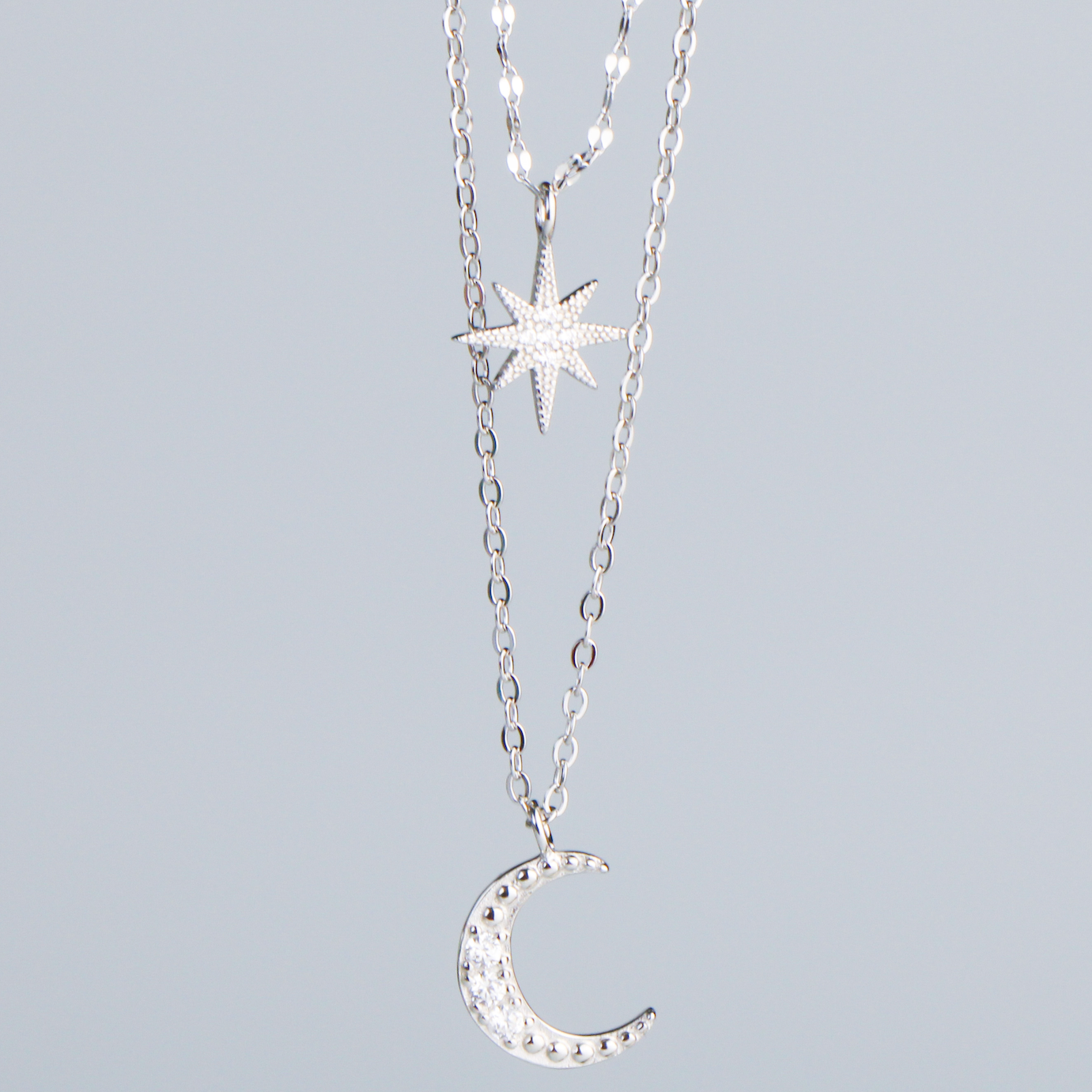 Star and Moon Layered Necklace