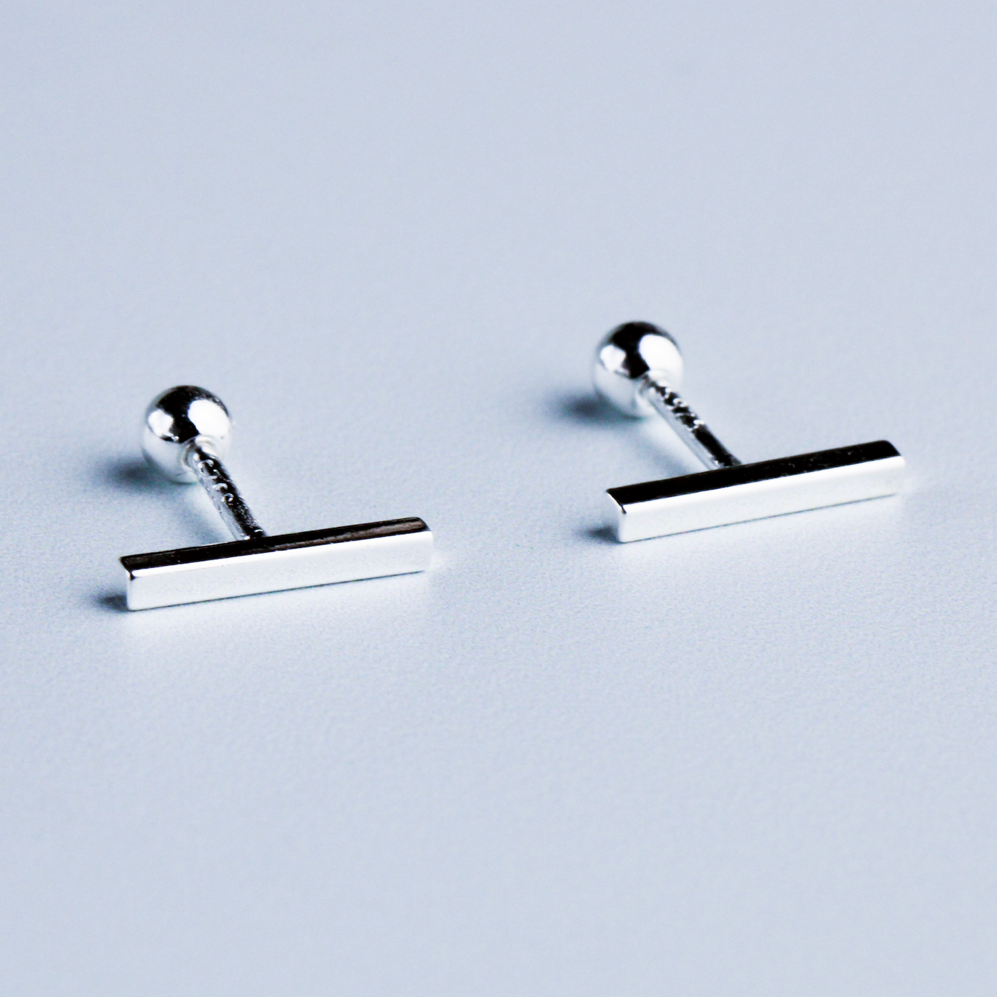 Simple Bar Screw Back Stud Earrings