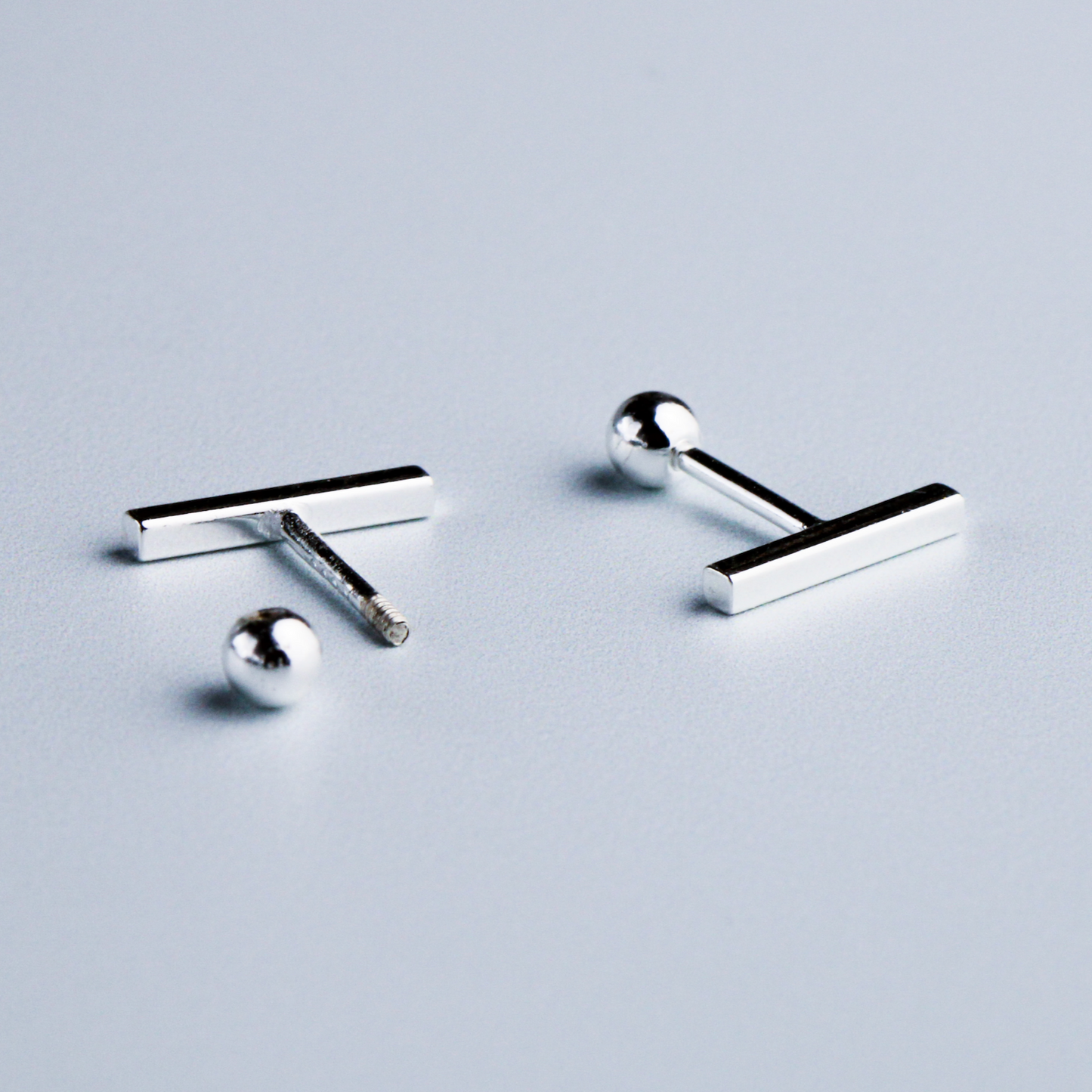 Simple Bar Screw Back Stud Earrings