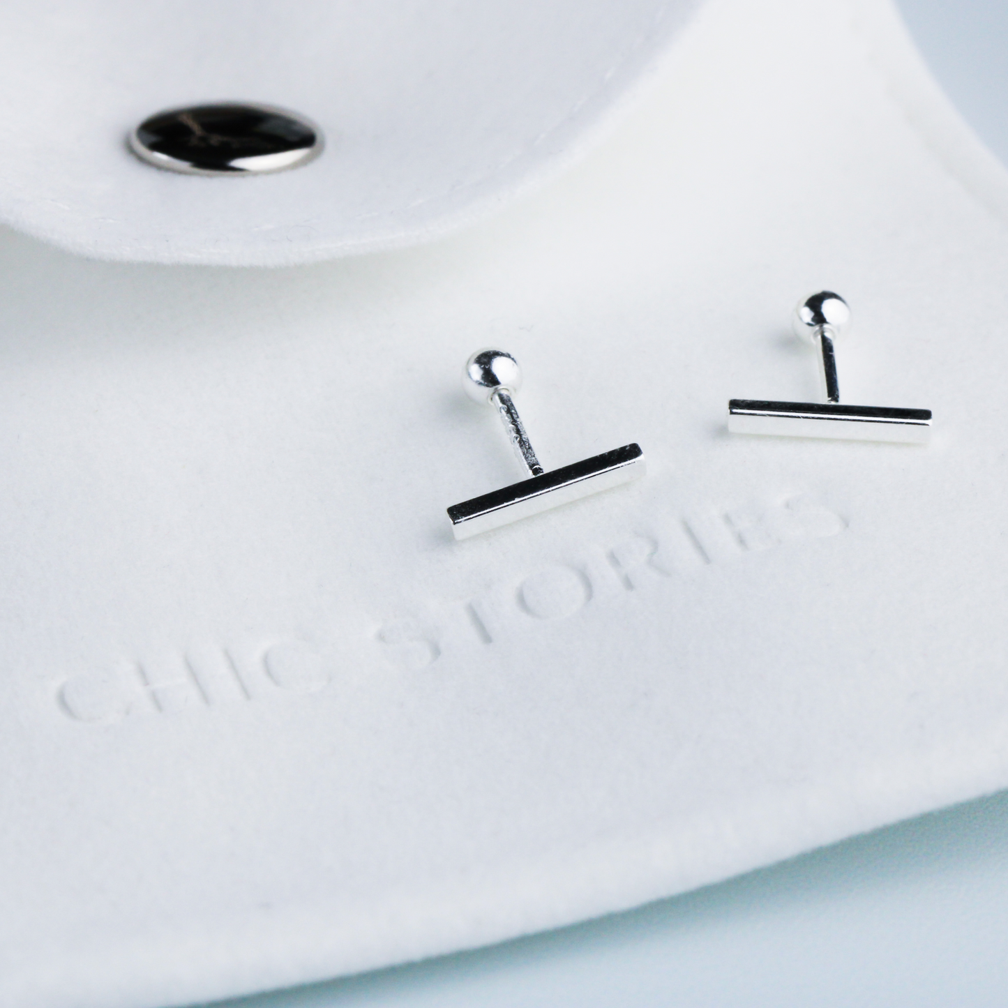 Simple Bar Screw Back Stud Earrings
