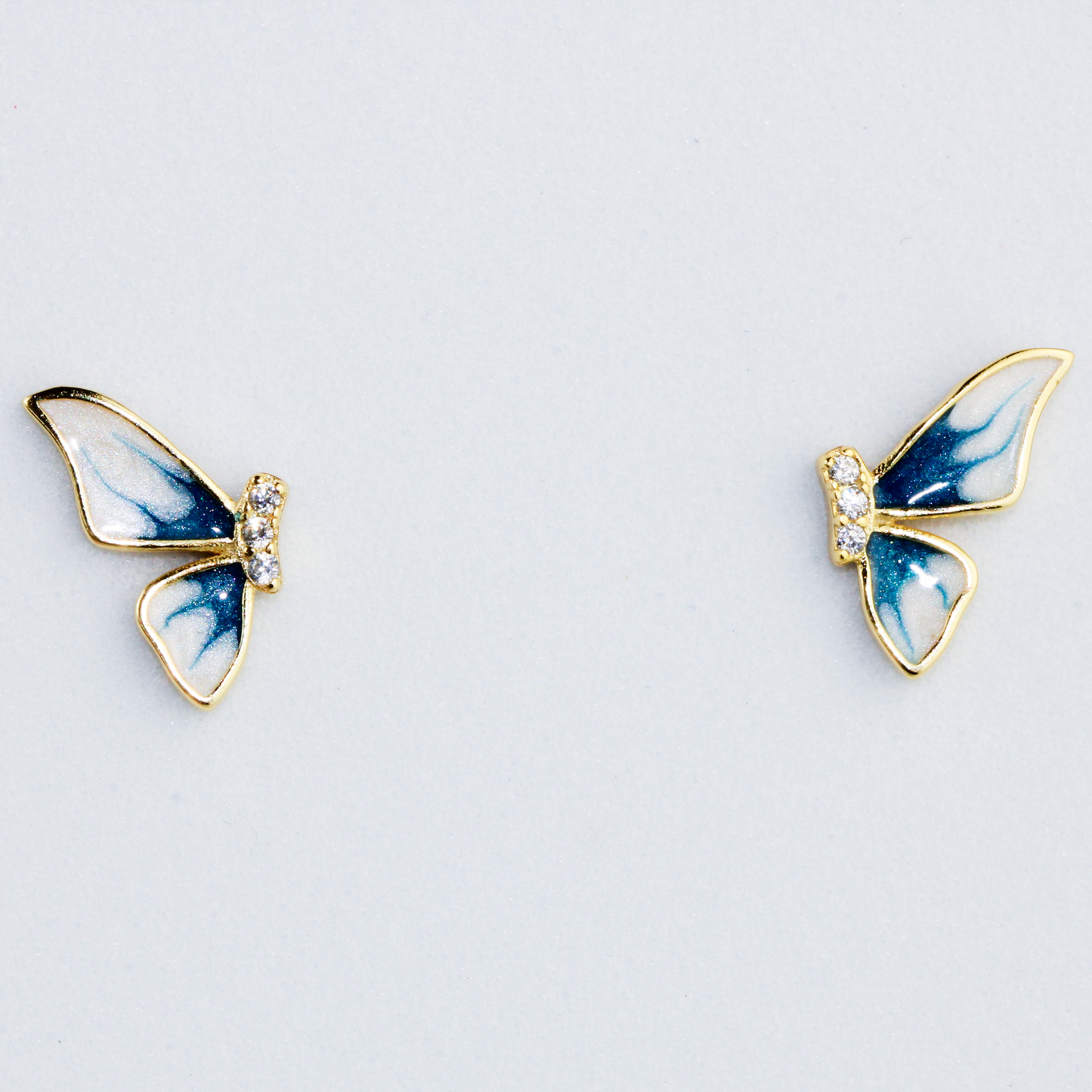 Crystal Detail Butterfly Wing Stud Earrings