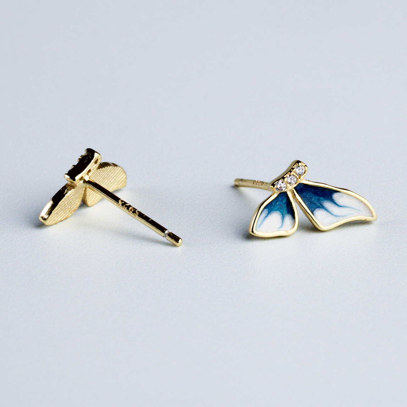 Crystal Detail Butterfly Wing Stud Earrings