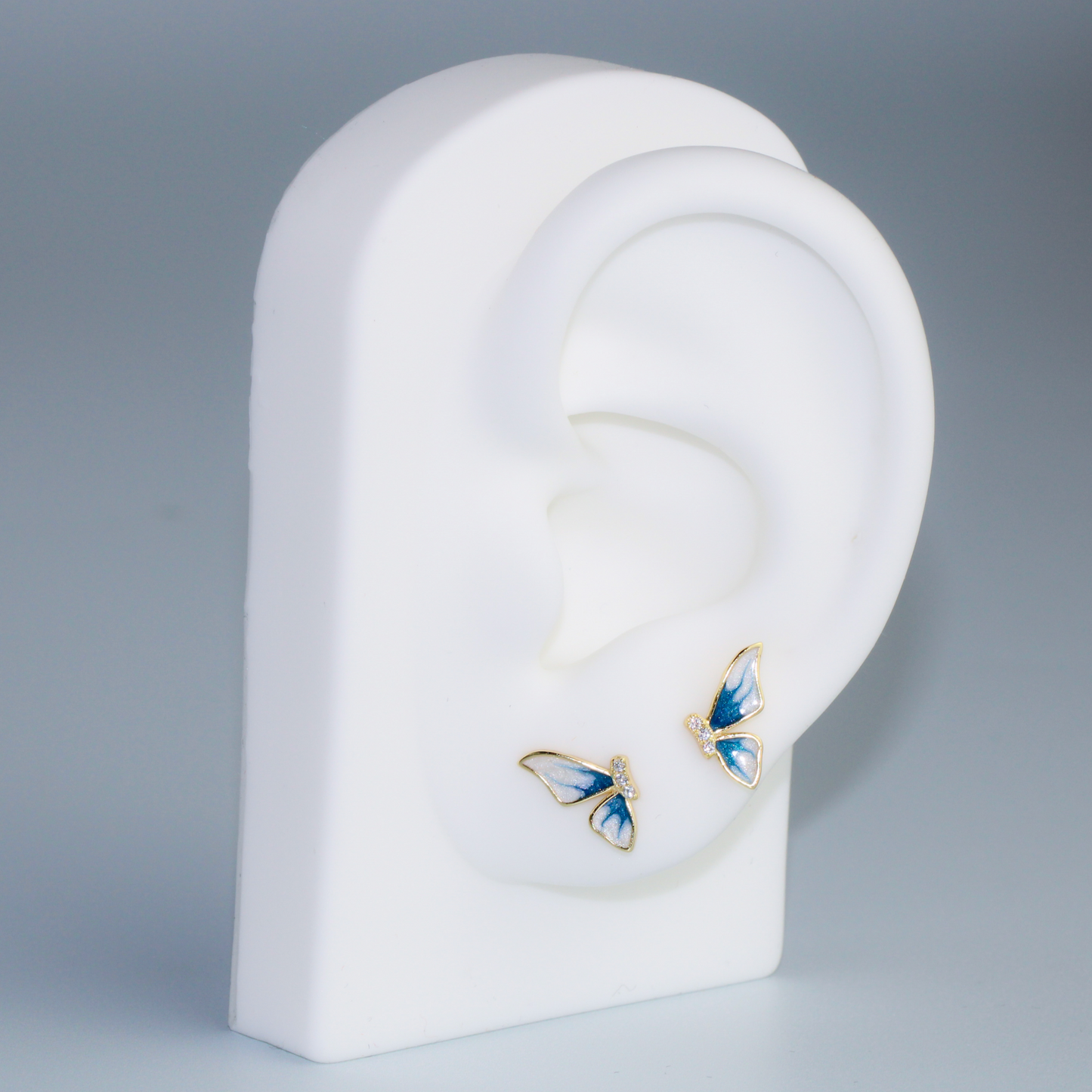 Crystal Detail Butterfly Wing Stud Earrings