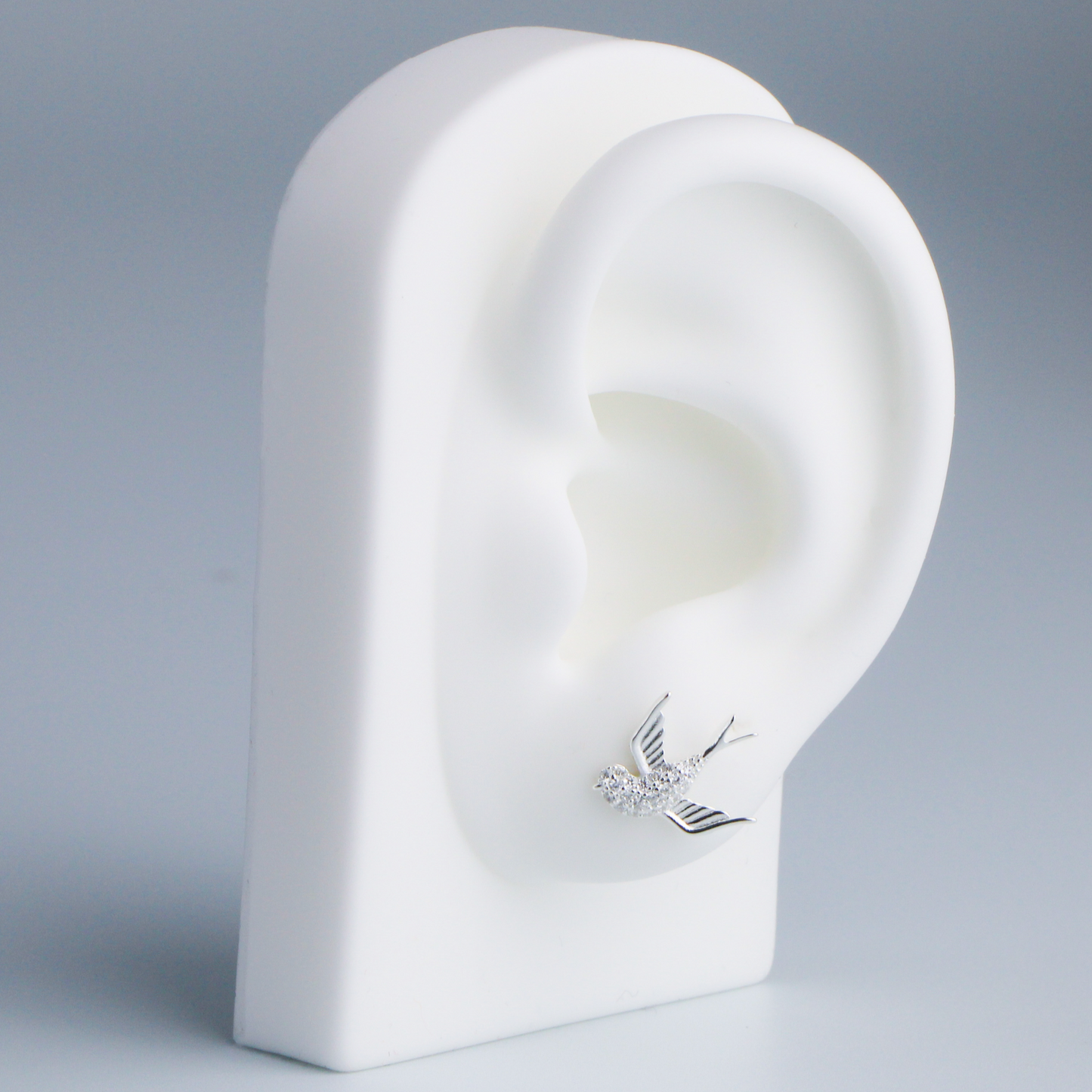 Crystal Detail Branch and Bird Stud Earrings