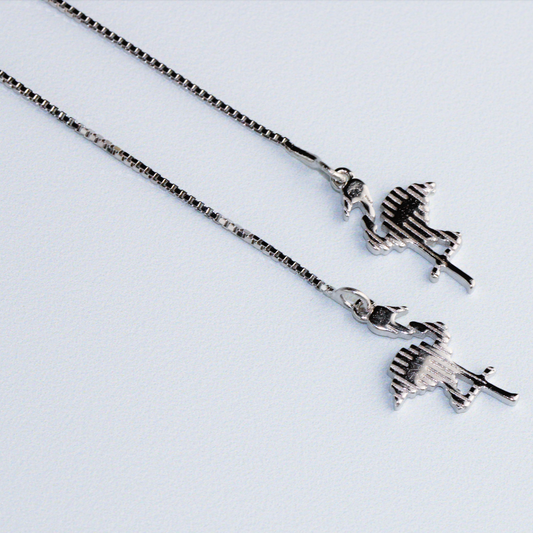 Geometric Flamingo Threader Earrings