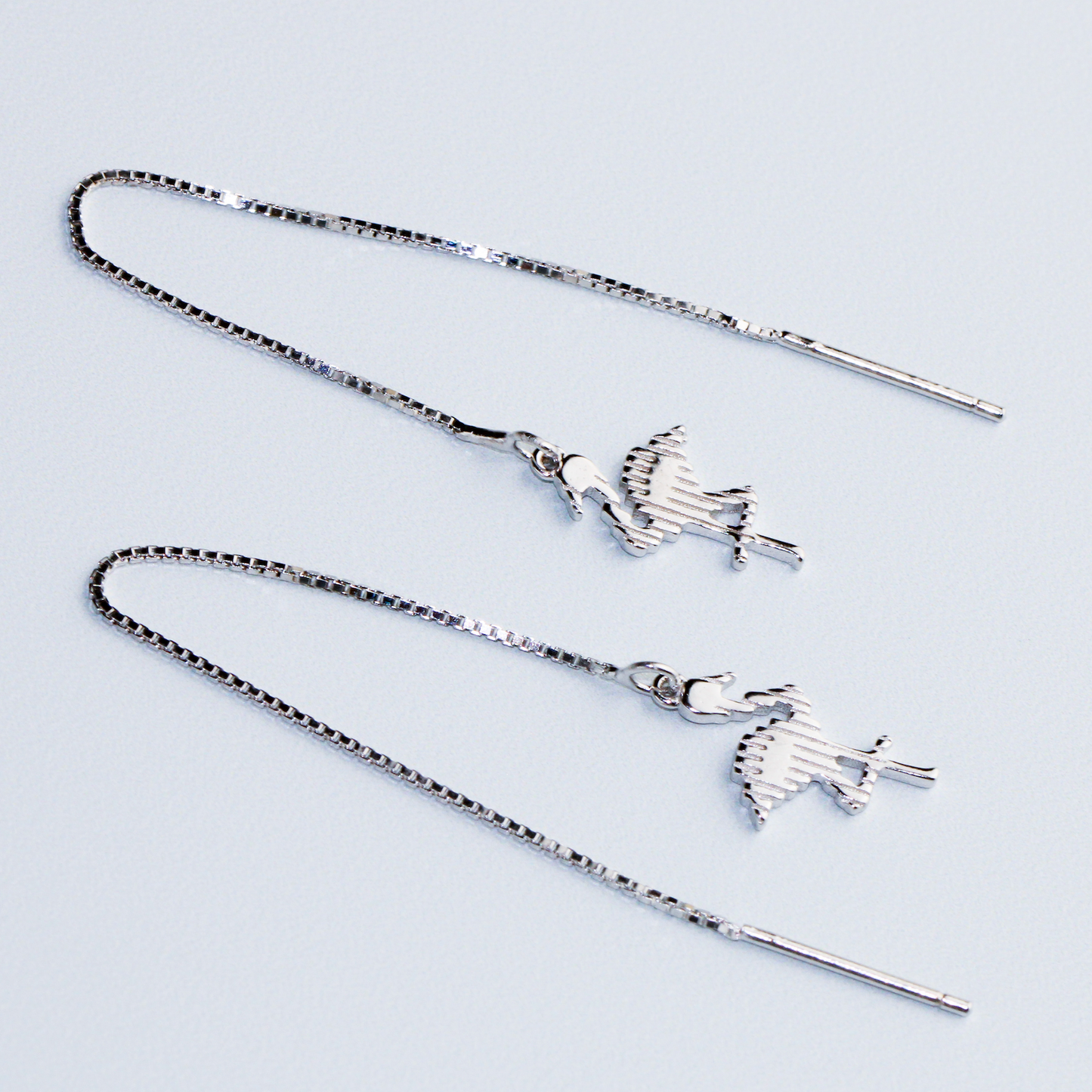 Sterling Silver Flamingo Threader Earrings