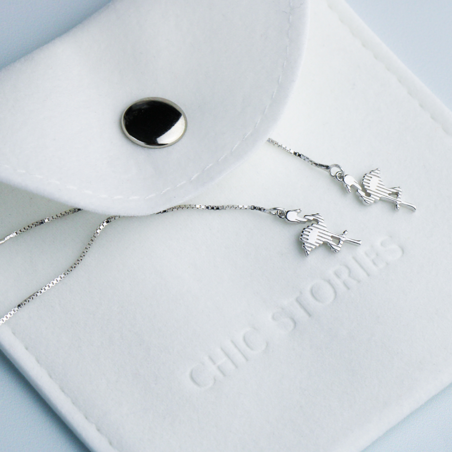 Sterling Silver Flamingo Threader Earrings
