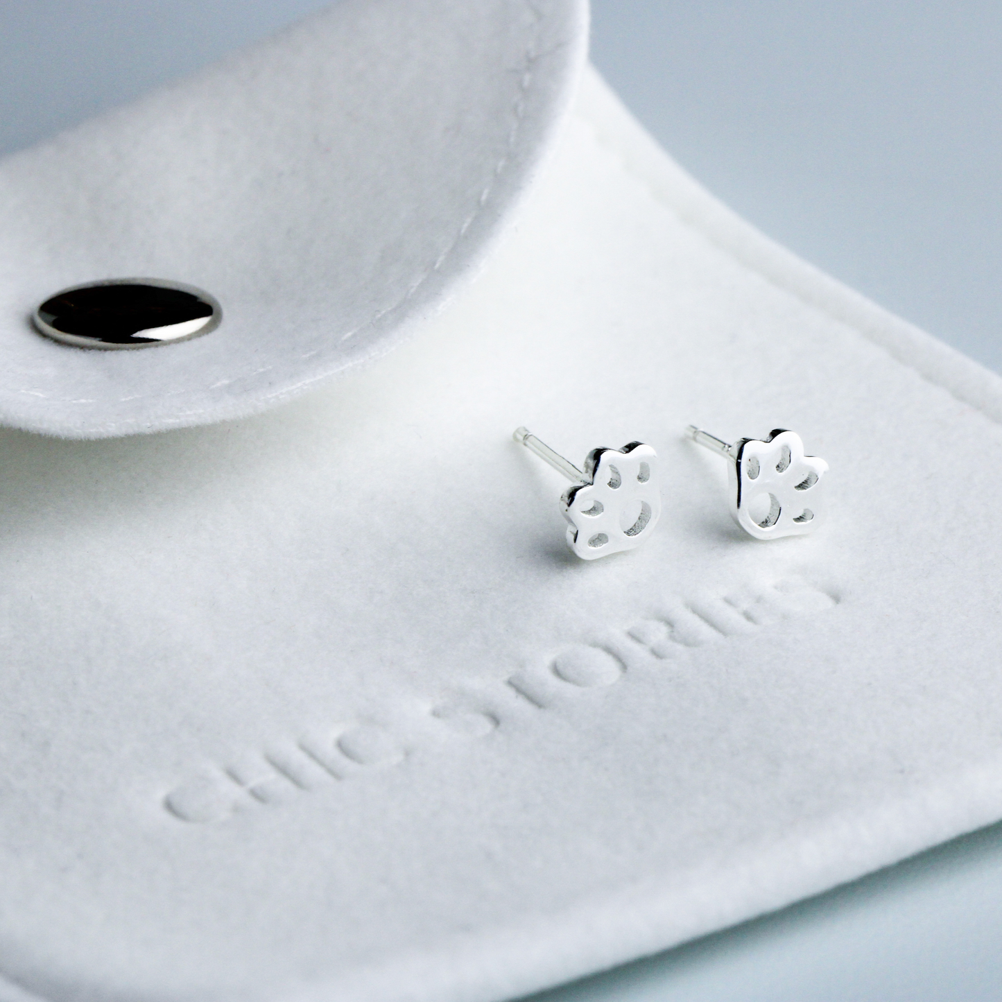 Tiny Paw Print Stud Earrings