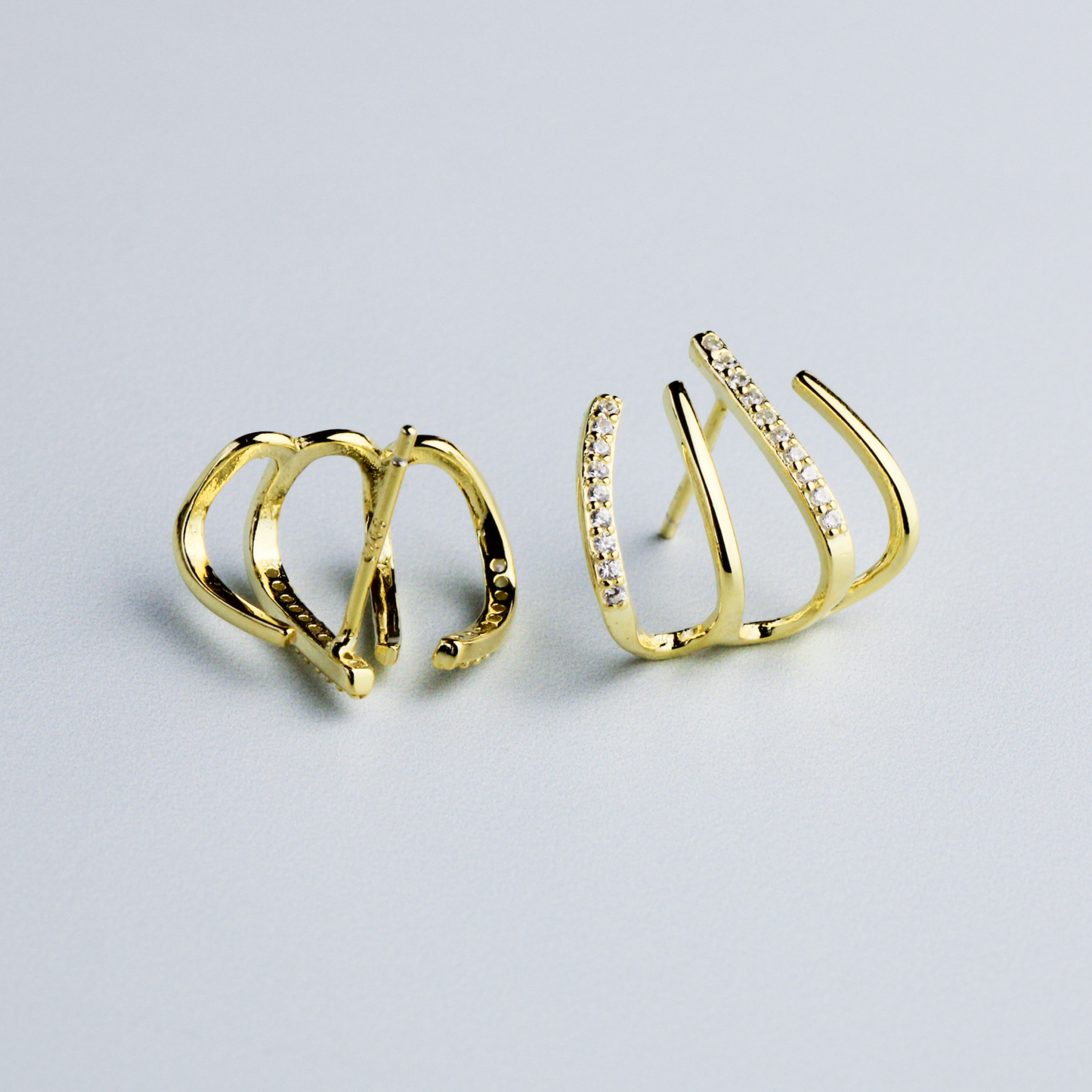 Sparkly Huggie Cuff Effect Stud Earrings