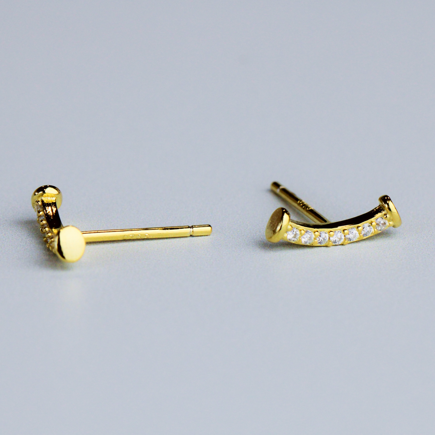 Crystal Curve Stud Earrings