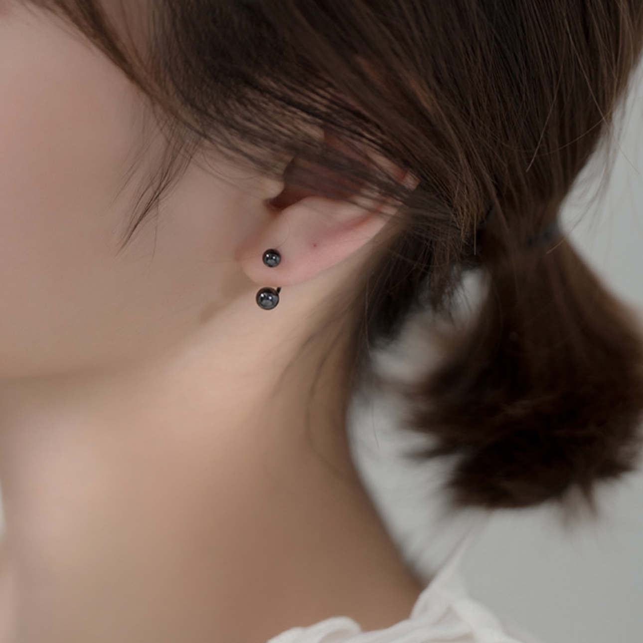 Screw Ball Back Ear Jacket Earrings