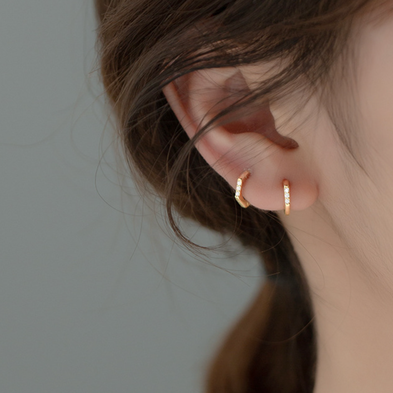 Hexagonal Huggie Hoops
