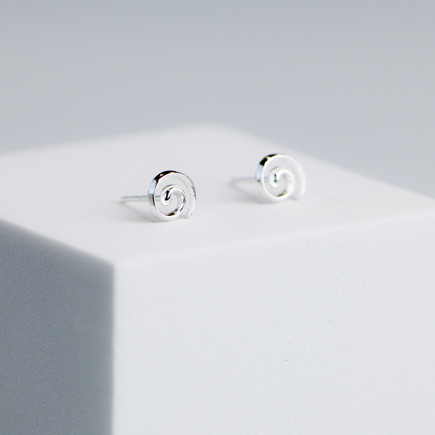 Tiny Spiral Stud Earrings