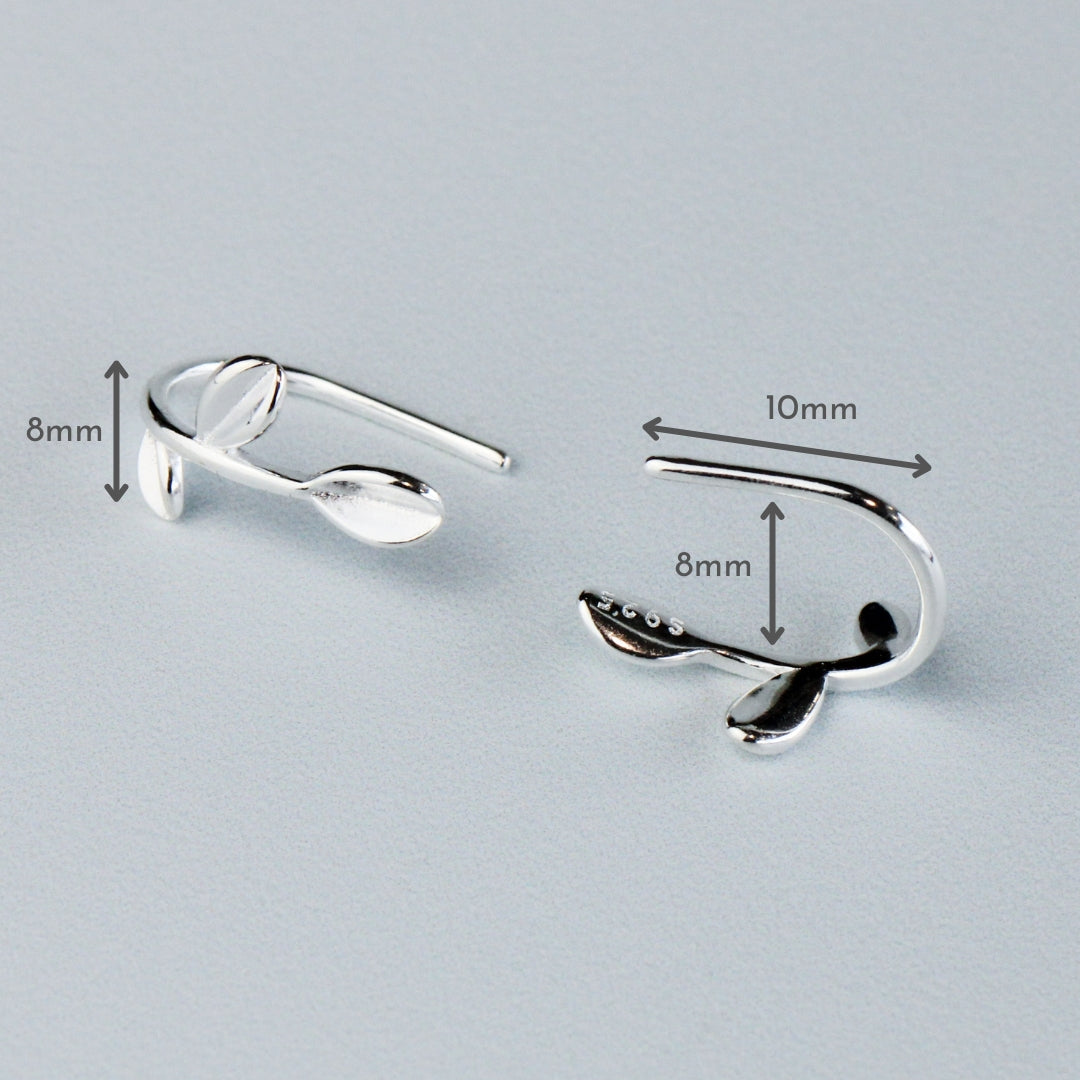 Dainty Leaf Hook Back Earrings