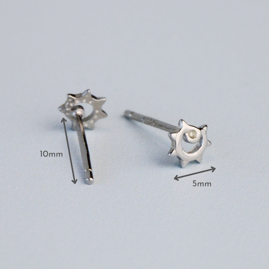 Tiny Sun Stud Earrings