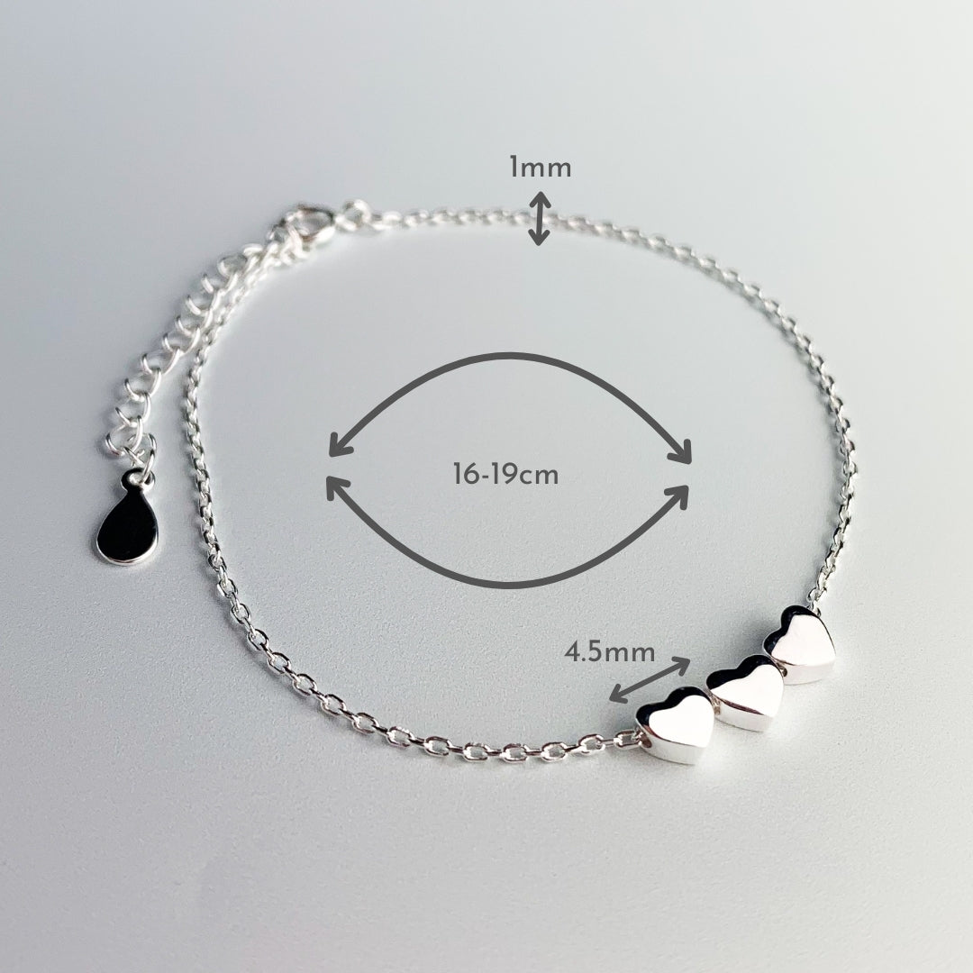 Tiny Heart Trio Bracelet