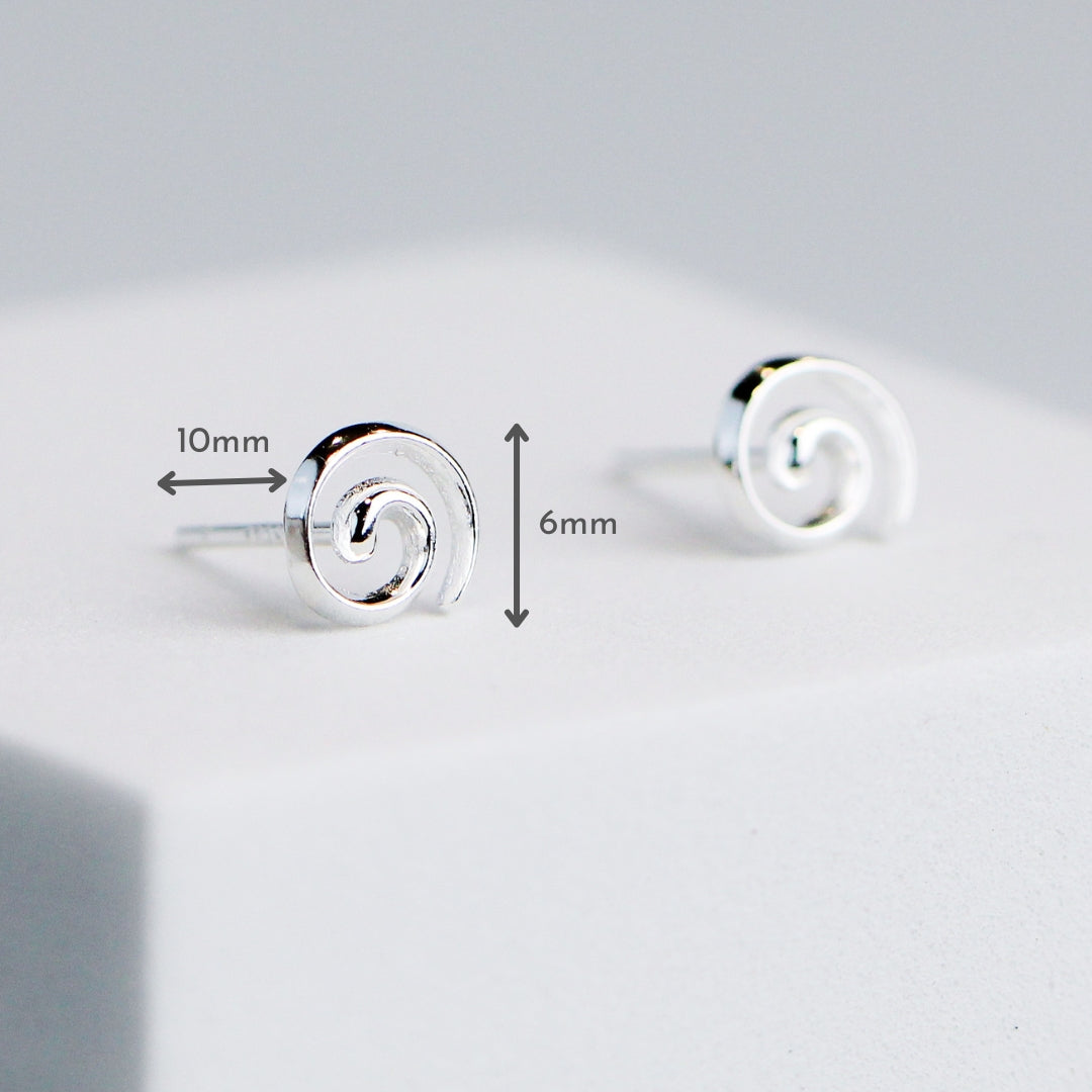 Tiny Spiral Stud Earrings