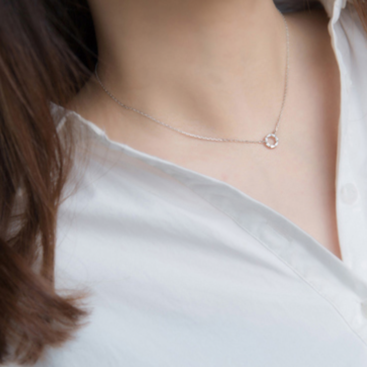 Crystal Circle Pendant Necklace