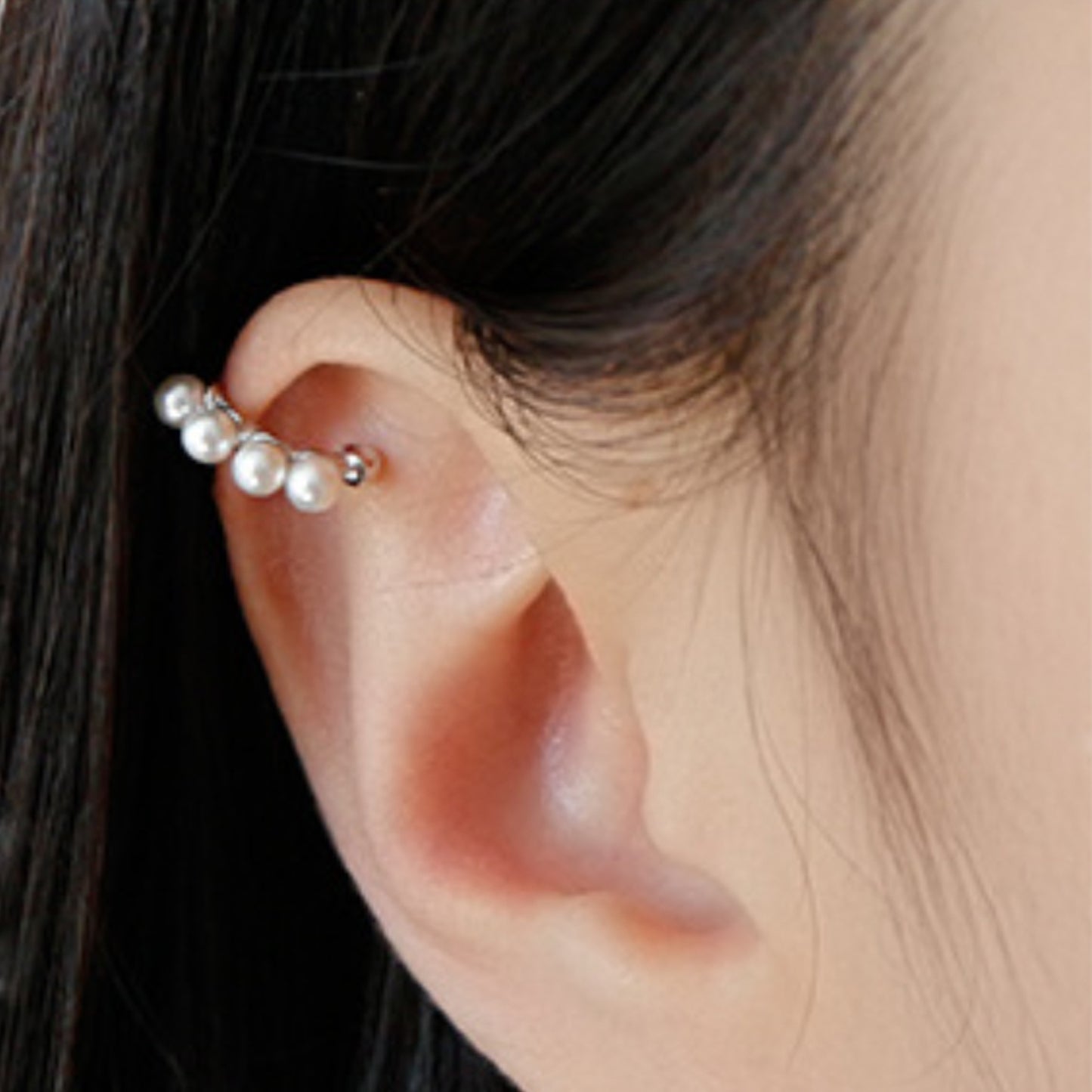 Ear Cuff with White Pearls